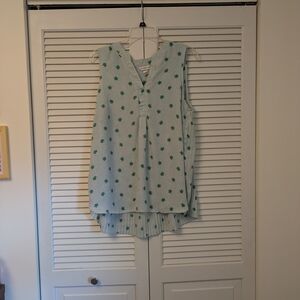 Christopher & Banks Turtle Blue And Green Sleeveless Tunic